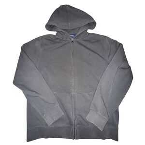 Polo Ralph Lauren Zip Hoodie Boys XL 18-20 Grey Pony Sweatshirt Preppy Casual